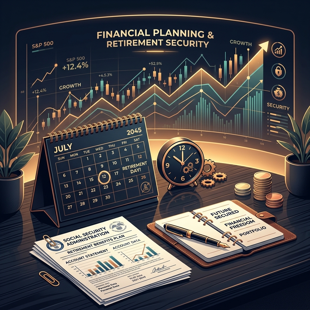 Financial Planning and Retirement Security calendar and documents representing Social Security compliance