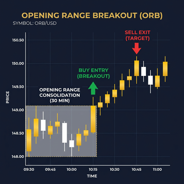 Opening Range Breakout annotated chart